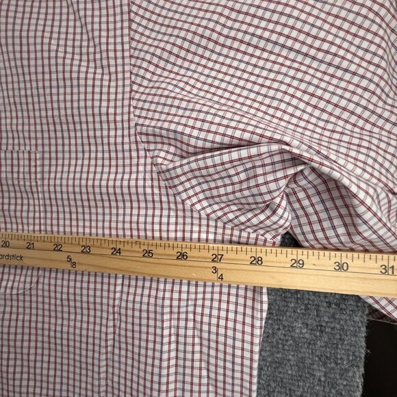 Brooks Brothers 18.5 38 Madison Red Non-Iron Cotton Check Pocket Button Up Shirt - Picture 6 of 16